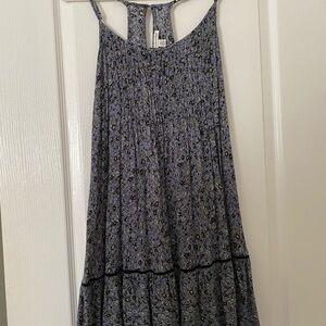 American Eagle Outfitters Blue and Black Floral Mini Dress